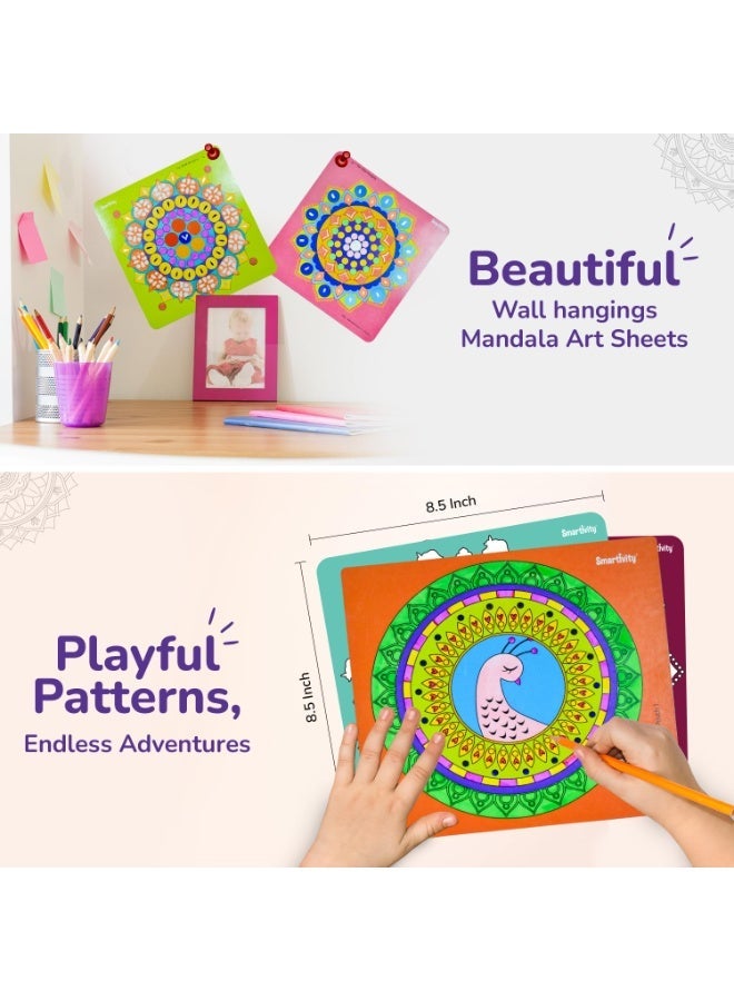 سمارتيفيتي مجموعة سمارتيفيتي لرسم الماندالا الورقية للأطفال من 5 إلى 8 سنوات، هدية عيد ميلاد رائعة للأولاد والبنات من عمر 5 إلى 8 سنوات، لعبة علمية، لعبة تعليمية تفاعلية، متعددة الألوان - Image 3